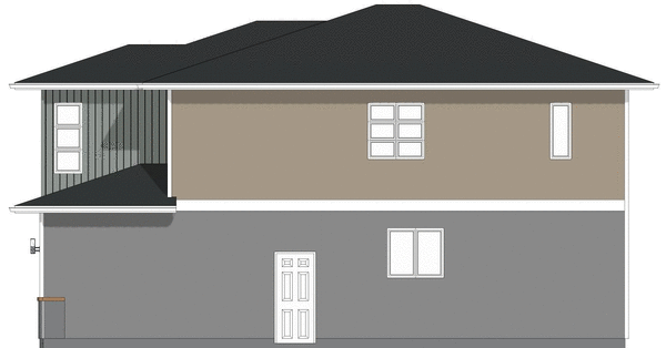Rear Elevation for House Plan #203014