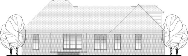 Rear Elevation for House Plan #302481