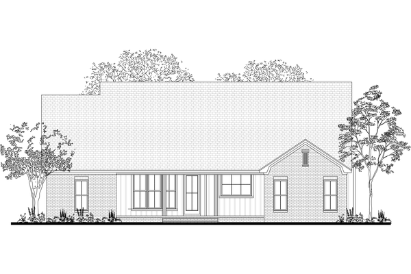 Rear Elevation for House Plan #305612