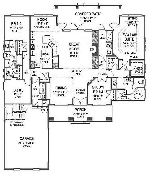 Main Floor Plan for House Plan #865442