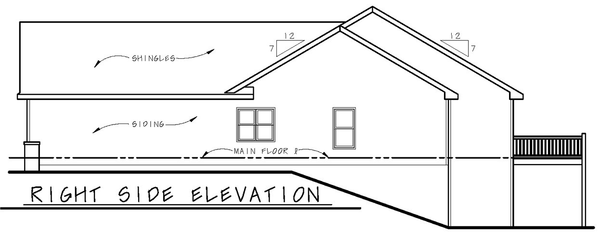 Right Elevation for House Plan #157381