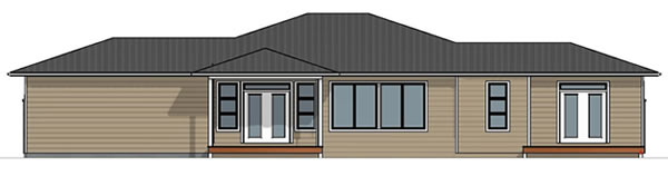 Rear Elevation for House Plan #203015
