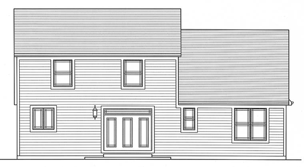 Rear Elevation for House Plan #535502