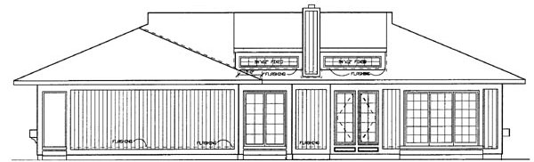 Rear Elevation for House Plan #524722
