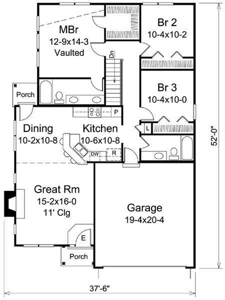 Main Floor Plan for House Plan #631822