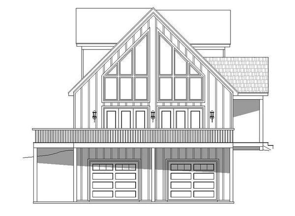 Left Elevation for House Plan #696371