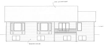 Rear Elevation for House Plan #355261