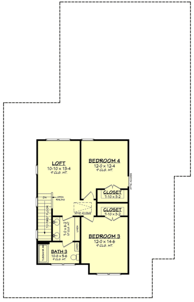 Second Floor Plan for House Plan #308262