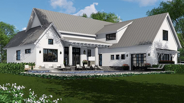Rear Elevation for House Plan #286882