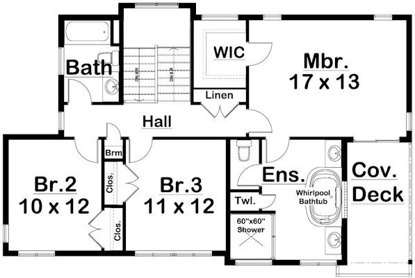 Second Floor Plan for House Plan #203011