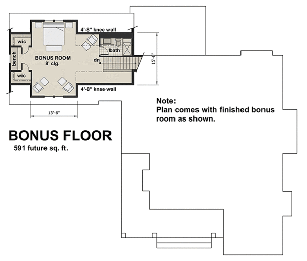 Attic Plan for House Plan #281422