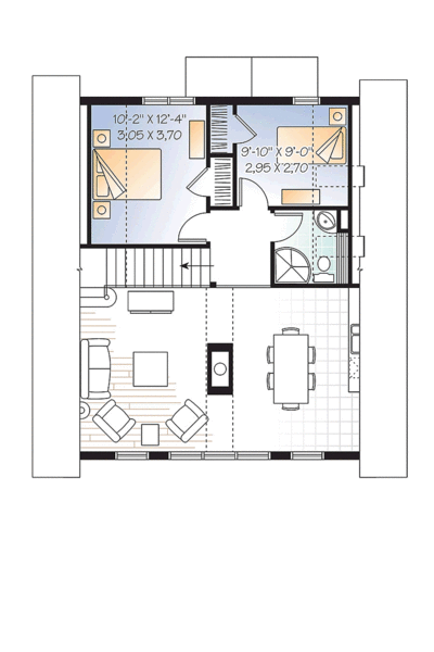 Second Floor Plan for House Plan #141031