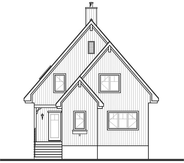 Rear Elevation for House Plan #141031