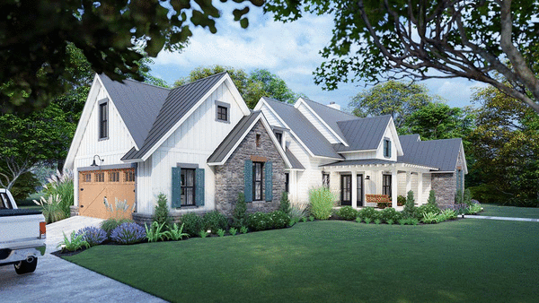 Left Elevation for House Plan #642471