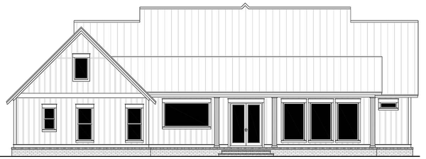 Rear Elevation for House Plan #303552