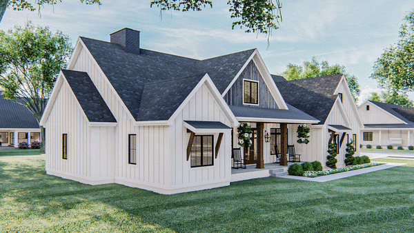 Left Elevation for House Plan #701642