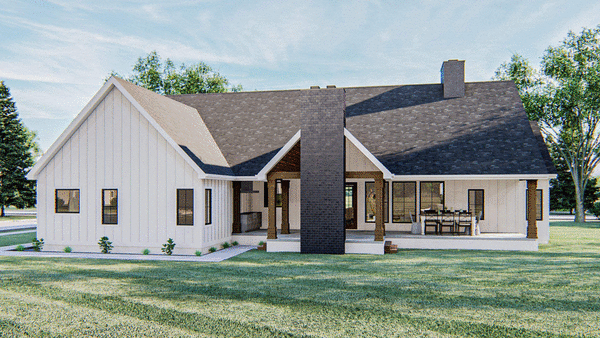 Rear Elevation for House Plan #701642