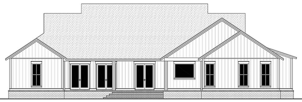 Rear Elevation for House Plan #306703