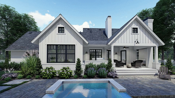 Rear Elevation for House Plan #646841