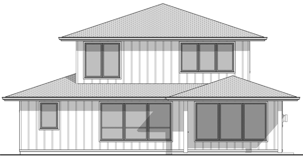 Rear Elevation for House Plan #593912
