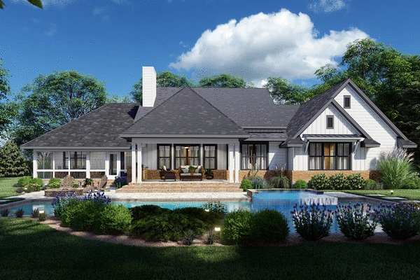 Rear Elevation for House Plan #647703