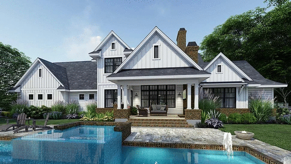 Rear Elevation for House Plan #649282