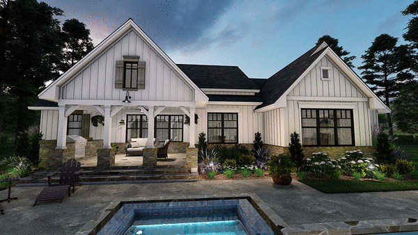 Rear Elevation for House Plan #649542