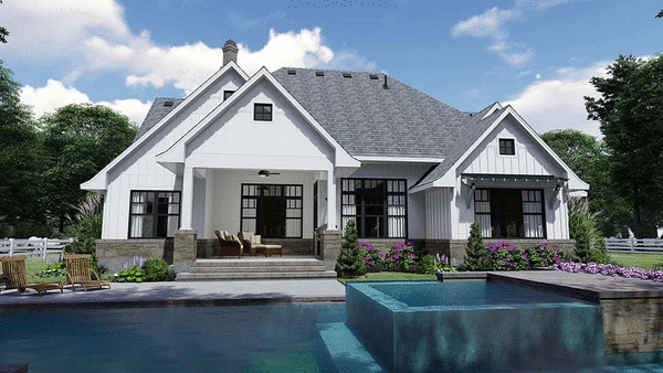 Rear Elevation for House Plan #641912