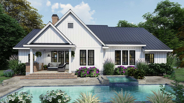 Rear Elevation for House Plan #642912