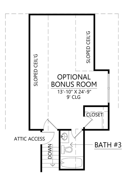 Attic Plan for House Plan #905342