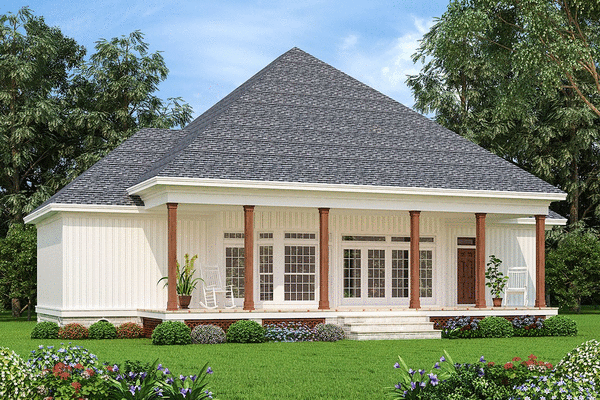 Rear Elevation for House Plan #488061
