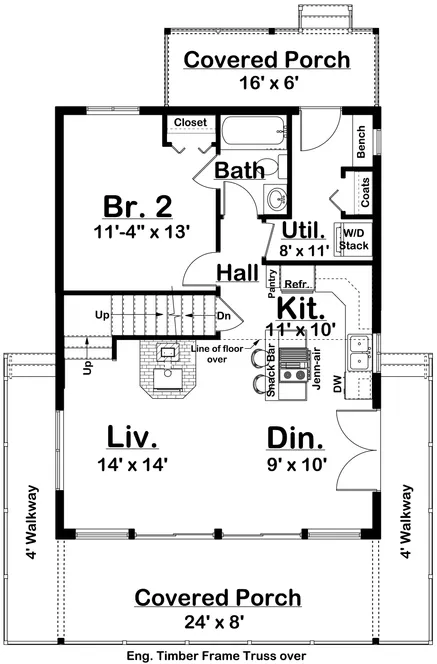 Main Floor Plan for House Plan #202045