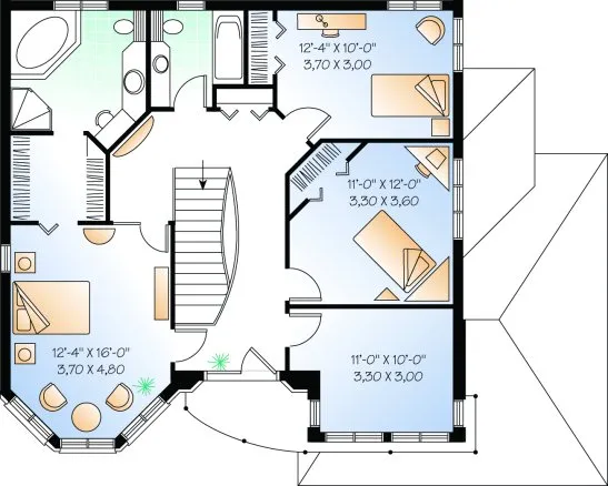 Second Floor Plan for House Plan #145382