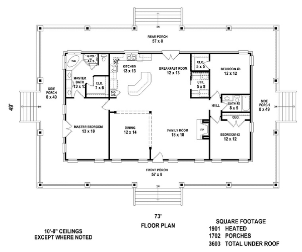 Main Floor Plan for House Plan #491091