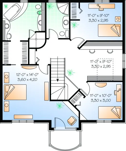 Second Floor Plan for House Plan #141482