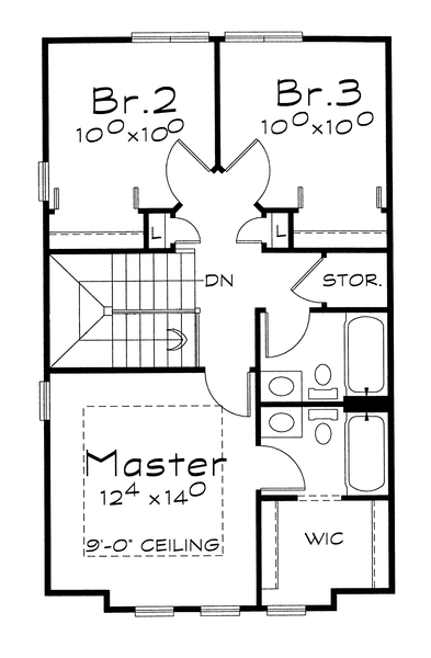 Second Floor Plan for House Plan #157921