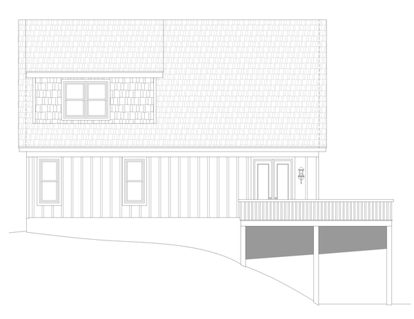 Rear Elevation for House Plan #690771