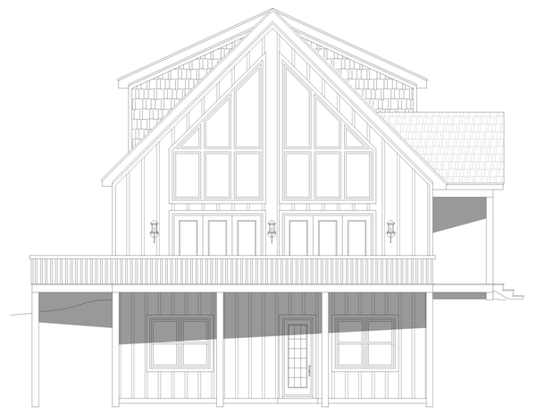 Left Elevation for House Plan #690771