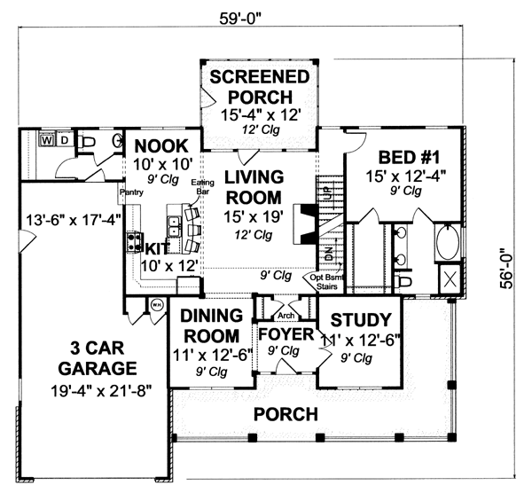 Main Floor Plan for House Plan #241881