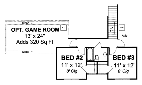 Second Floor Plan for House Plan #241881
