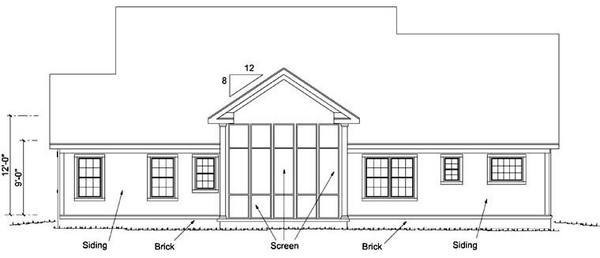Rear Elevation for House Plan #241881