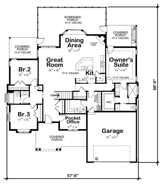 Main Floor Plan for House Plan #156291