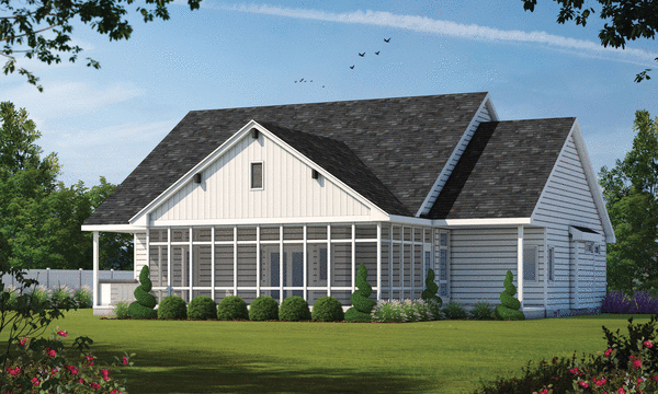 Rear Elevation for House Plan #156291