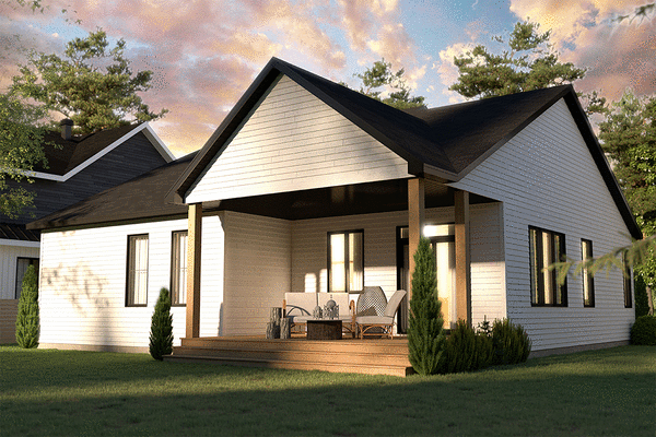 Rear Elevation for House Plan #140441
