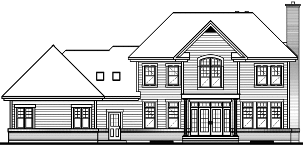 Rear Elevation for House Plan #141582