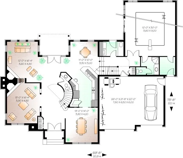 Main Floor Plan for House Plan #141582
