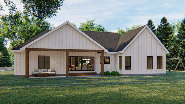 Rear Elevation for House Plan #709032