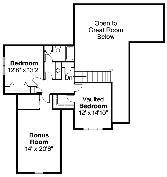 Second Floor Plan for House Plan #347942