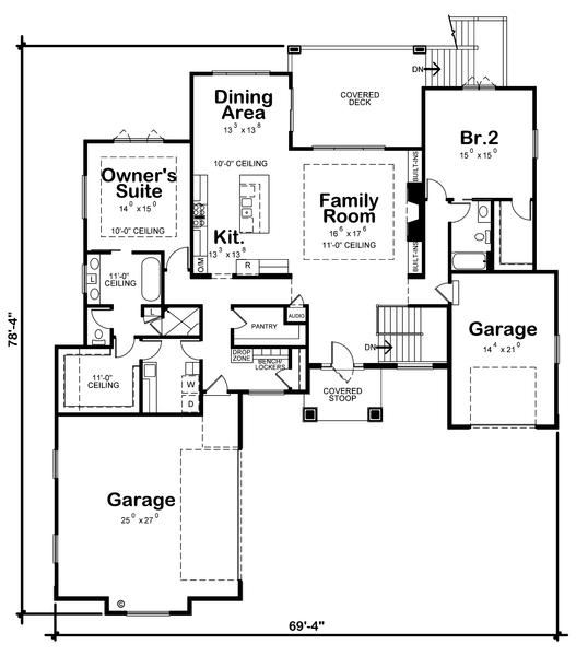 Main Floor Plan for House Plan #159222