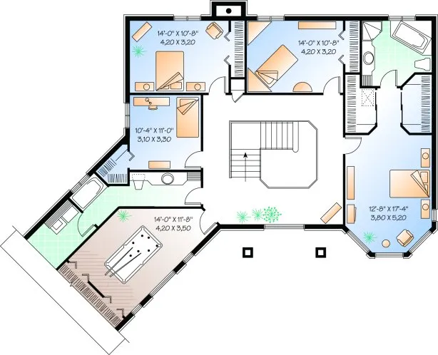 Second Floor Plan for House Plan #141682